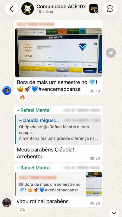 Depoimento de aluno
