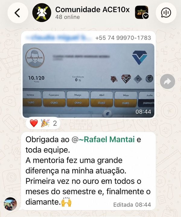 Depoimento de aluno