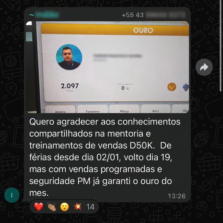 Depoimento de aluno